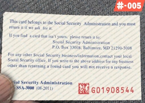 05 blank fillable social security card template Back 64