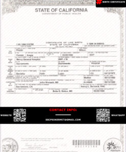 California Birth Certificate PSD Template