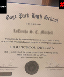 High school diploma certificate