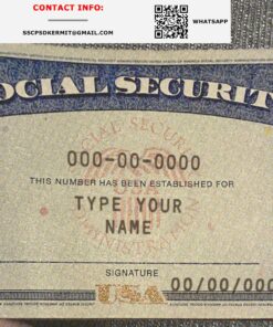 USA SSN Card Template 2025
