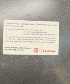 blank fillable social security card template Back 29