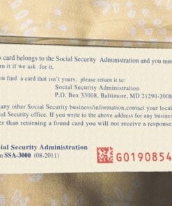 blank social security card template back