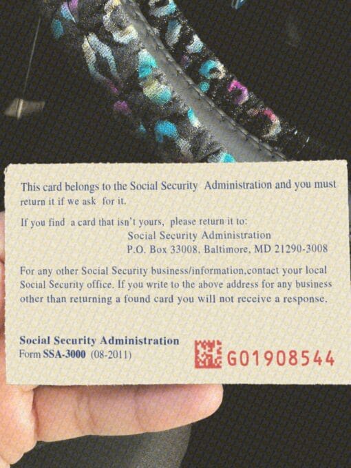 blank social security card template download Back 135