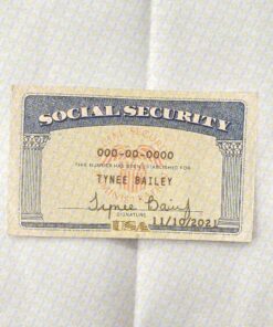 Social Security Card Template front and back