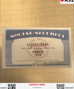 Editable USA SSN Card PSD front back side Template