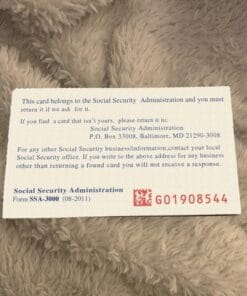 editable fillable social security card template Back 69