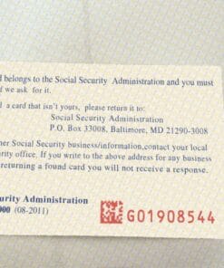 editable social security card template Back 141