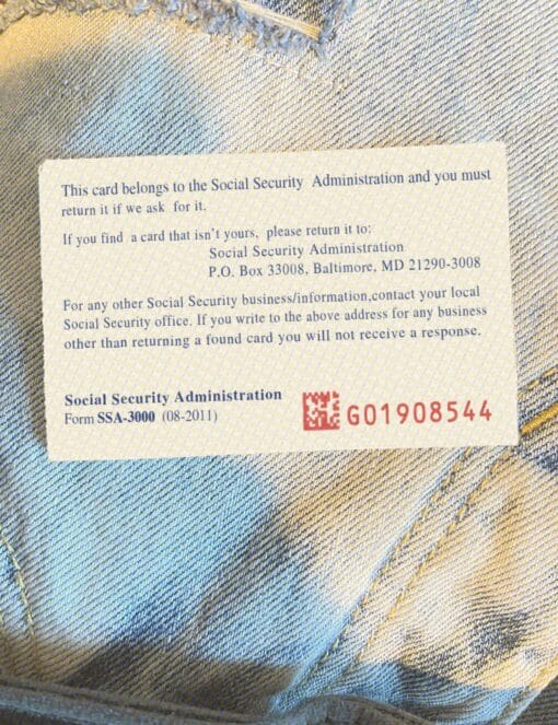 editable social security card template Back 26