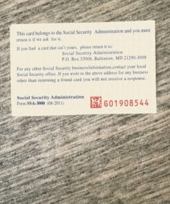 editable social security card template Back 28
