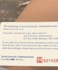 editable social security card template pdf Back 146