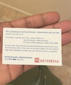 editable social security card template pdf Back 33