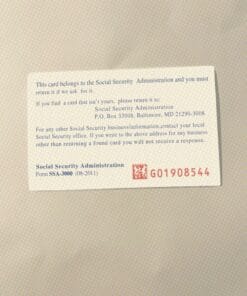 editable social security card template pdf Back 68