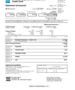 Amex Air miles Gold Card Statement Free Download