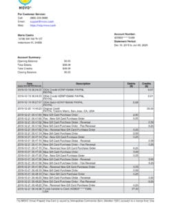 MOVO Cash Statement Free Download