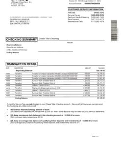 Chase Account Statement Free Download