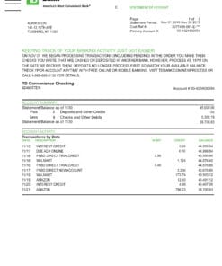 TD BANK Statement Free Download