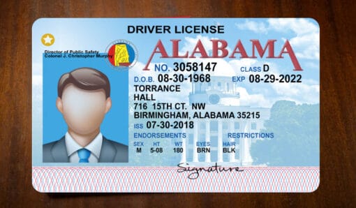 alabama ID front