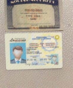 Drivers License and Template Social Security Card